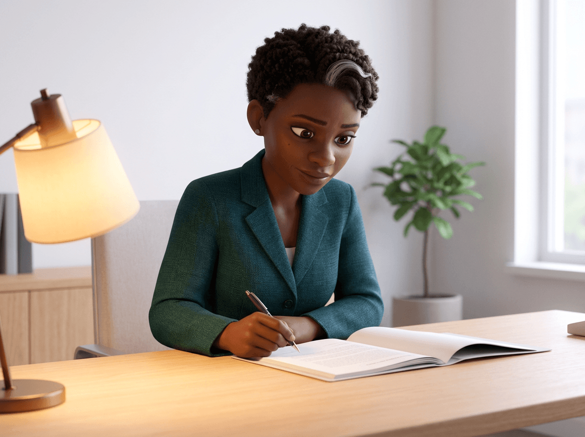 Person carefully reviewing and analyzing an RFP document